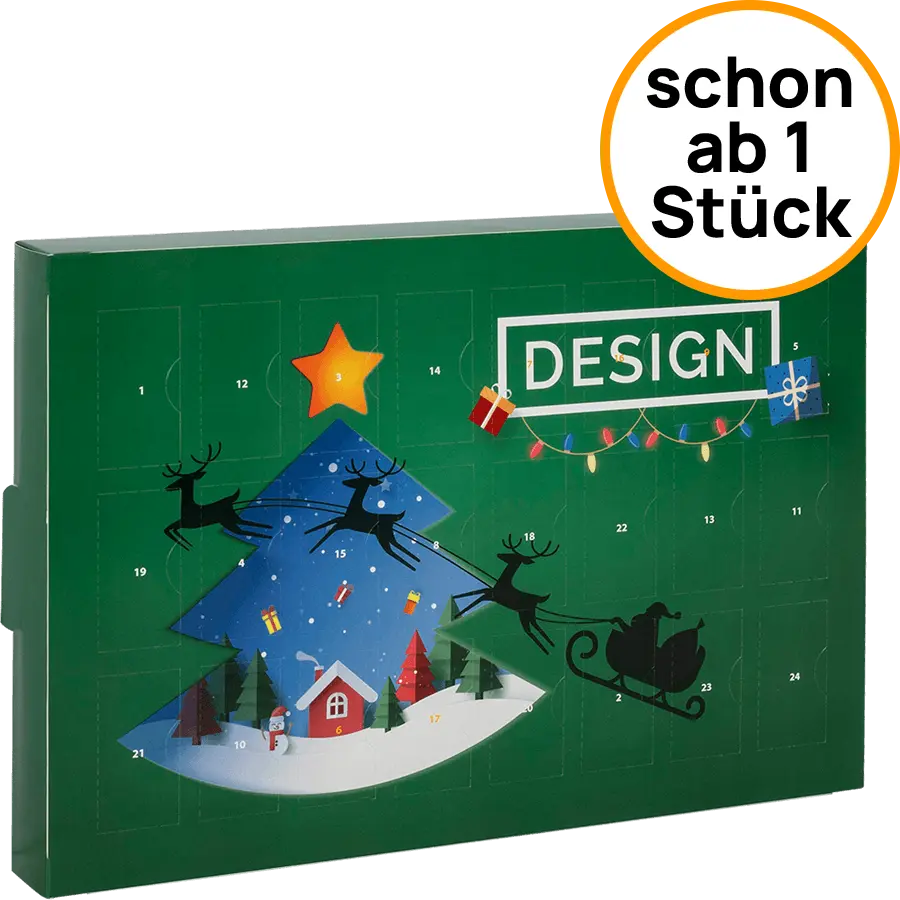 Den Multi-Adventskalender von Lindt mit Hello Mini-Sticks bedrucken lassen