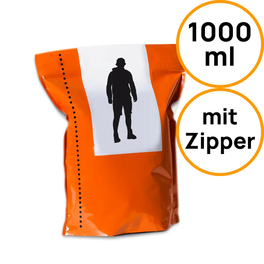 Standbodenbeutel mit 1000ml und Zippverschluss drucken lassen