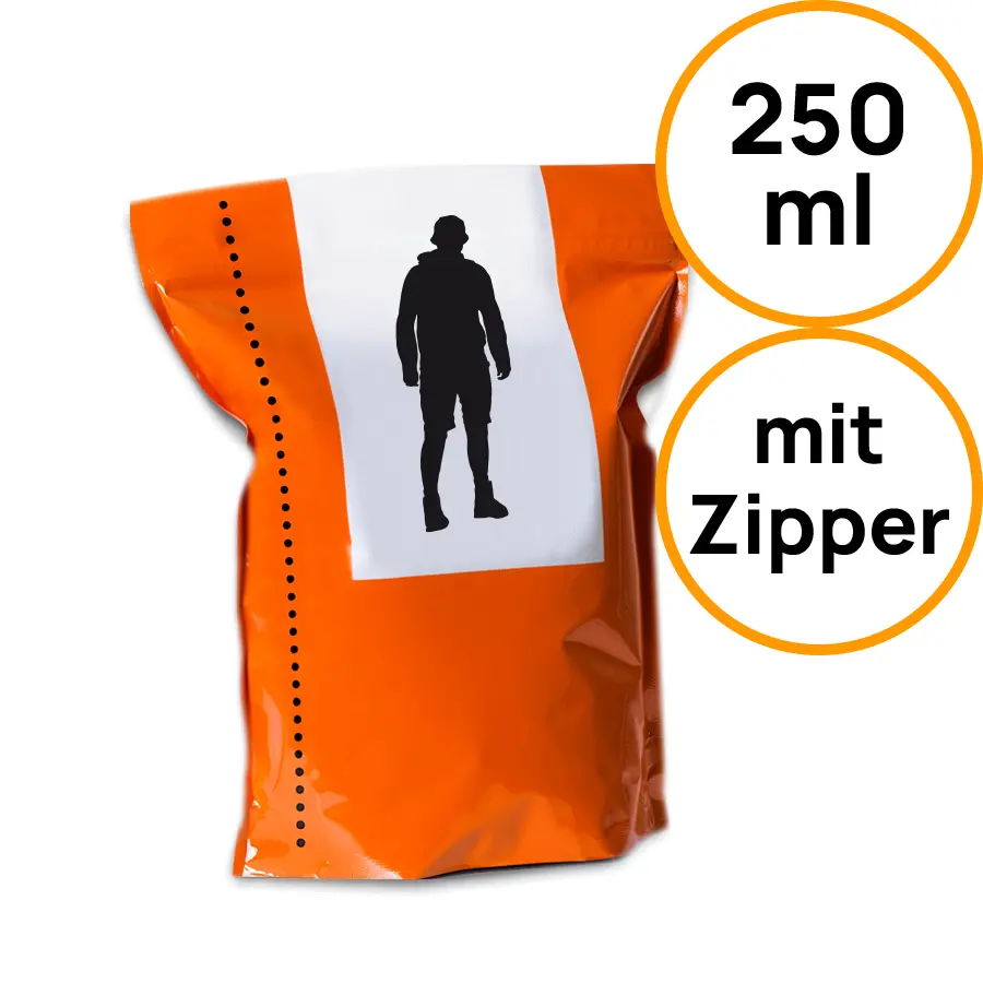 Standbodenbeutel mit 250ml und Zippverschluss drucken lassen
