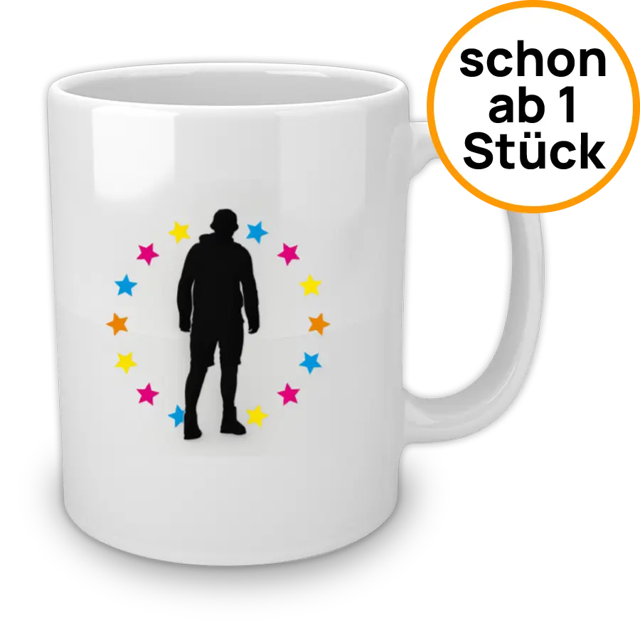 Klassische Kaffeetasse mit 340 ml schon ab 1 Stück bedrucken lassen
