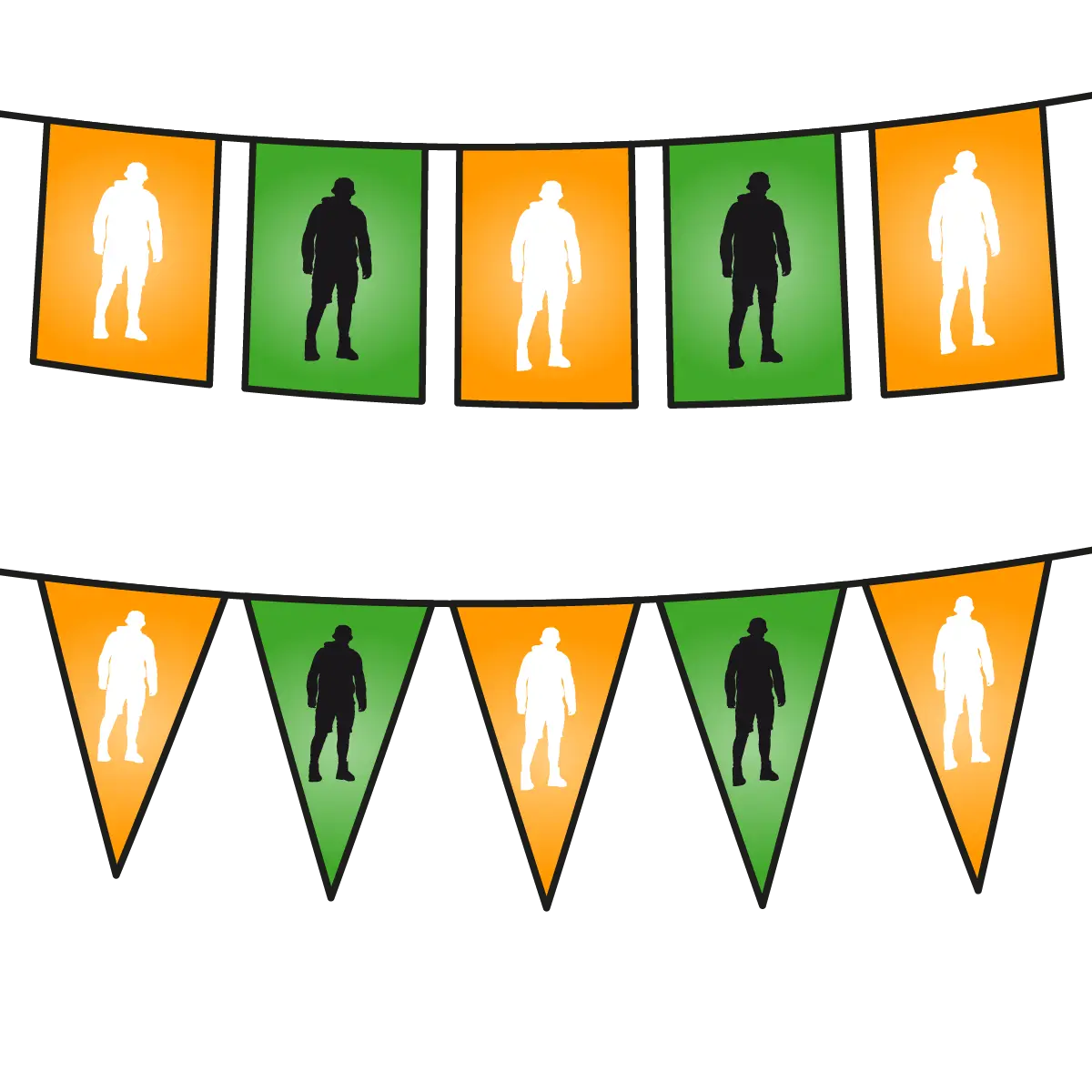 Fahnen- und Wimpelketten bedrucken lassen