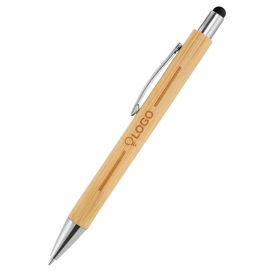 Bambus Touchpen Kugelschreiber Elegance mit einseitiger Lasergravur