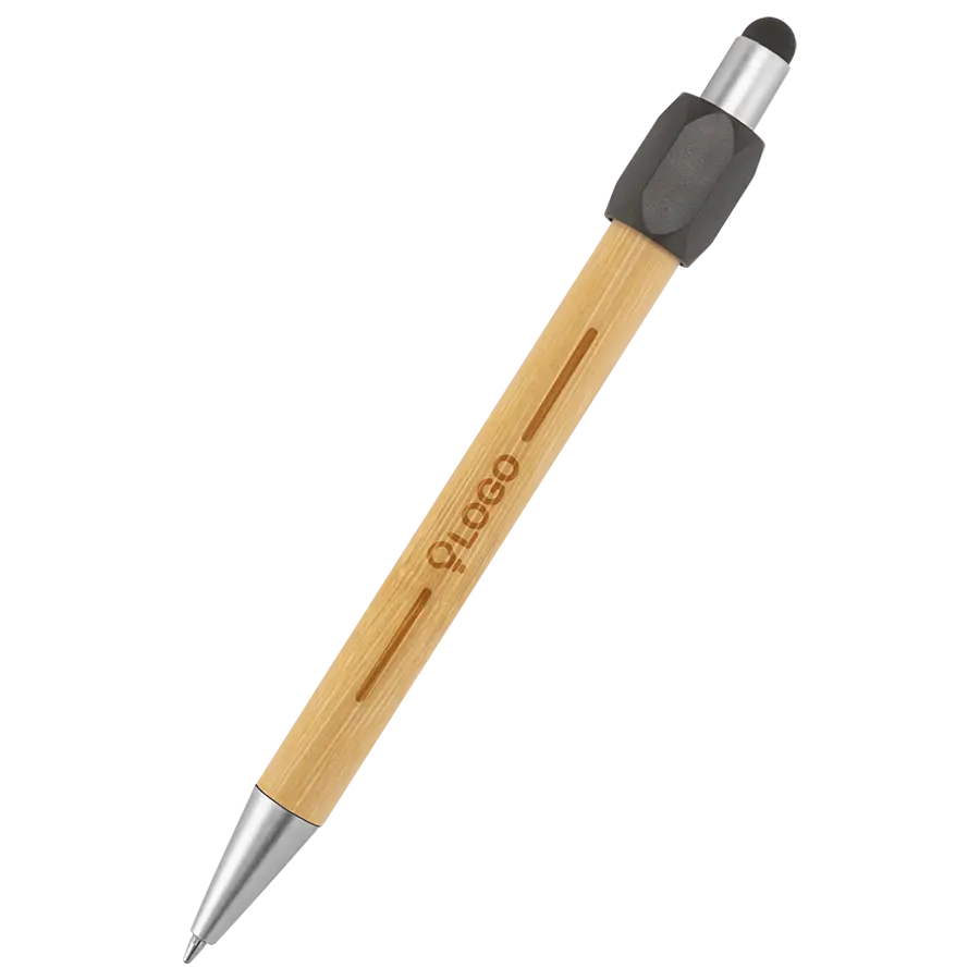 Bambus Touchpen Kugelschreiber Spinner mit einseitiger Lasergravur