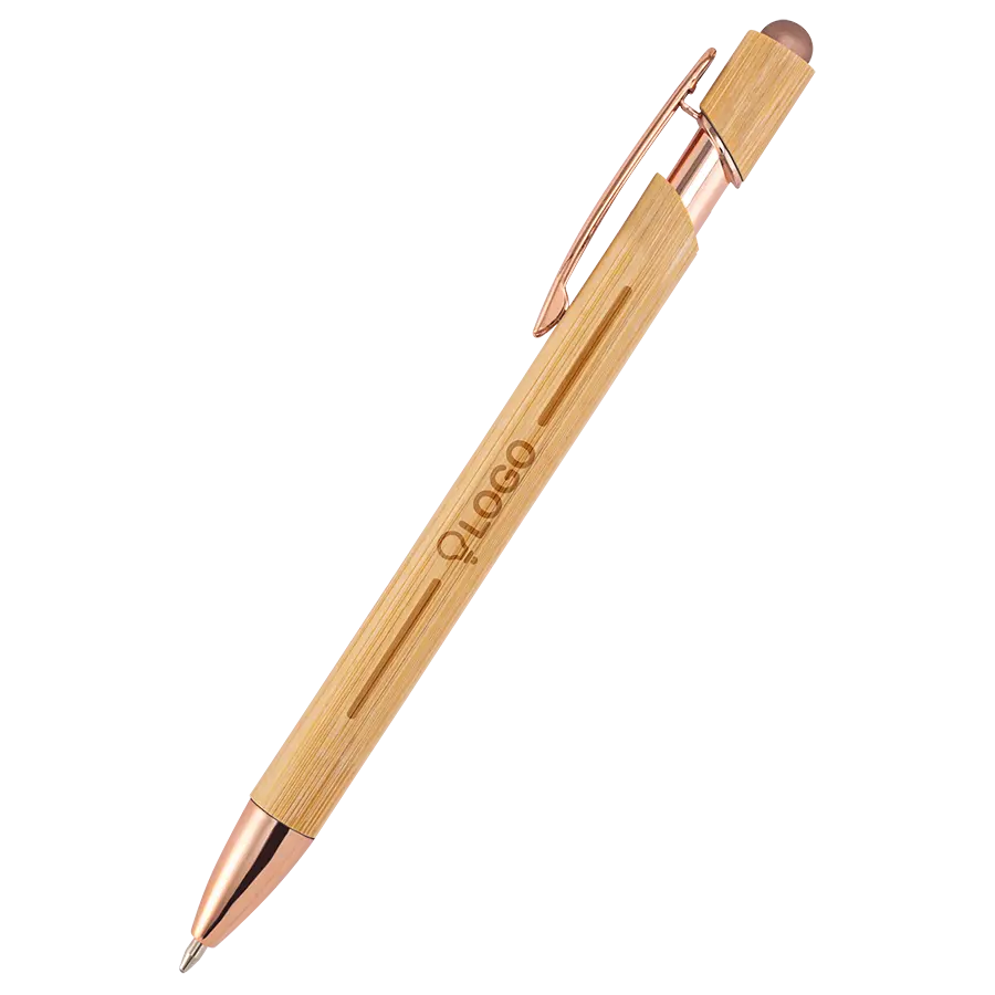 Bambus Touchpen Kugelschreiber Style mit einseitiger Lasergravur