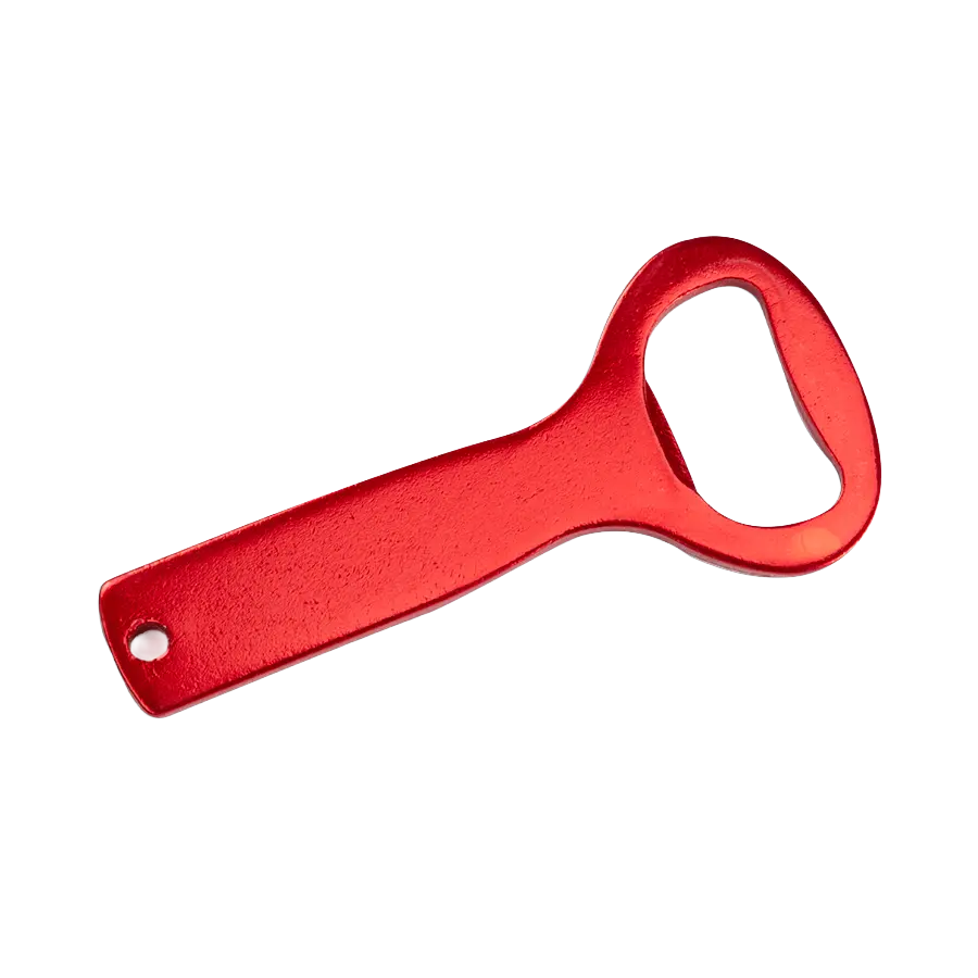 roter Aluminium-Flaschenöffner gravieren lassen