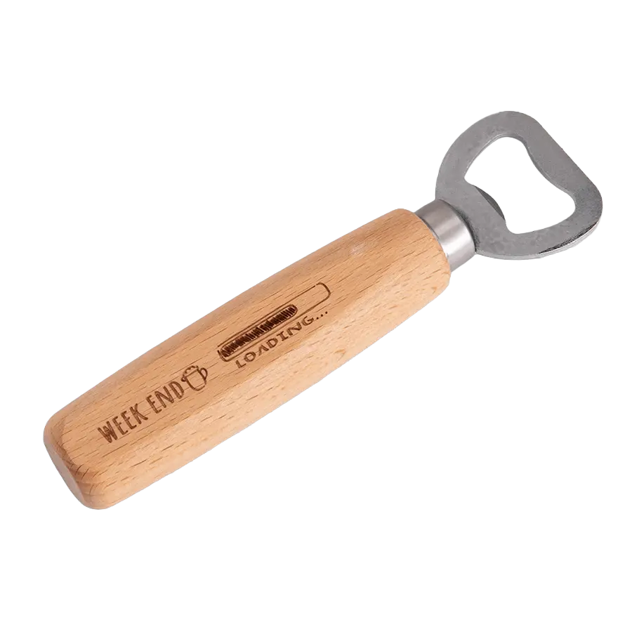 Flaschenöffner aus Holz 1-seitig gravieren lassen