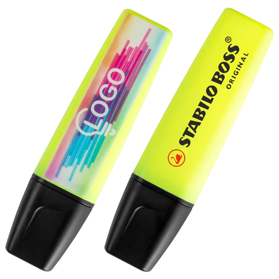 Textmarker STABILO BOSS 4/0-farbig einseitig bedrucken lassen
