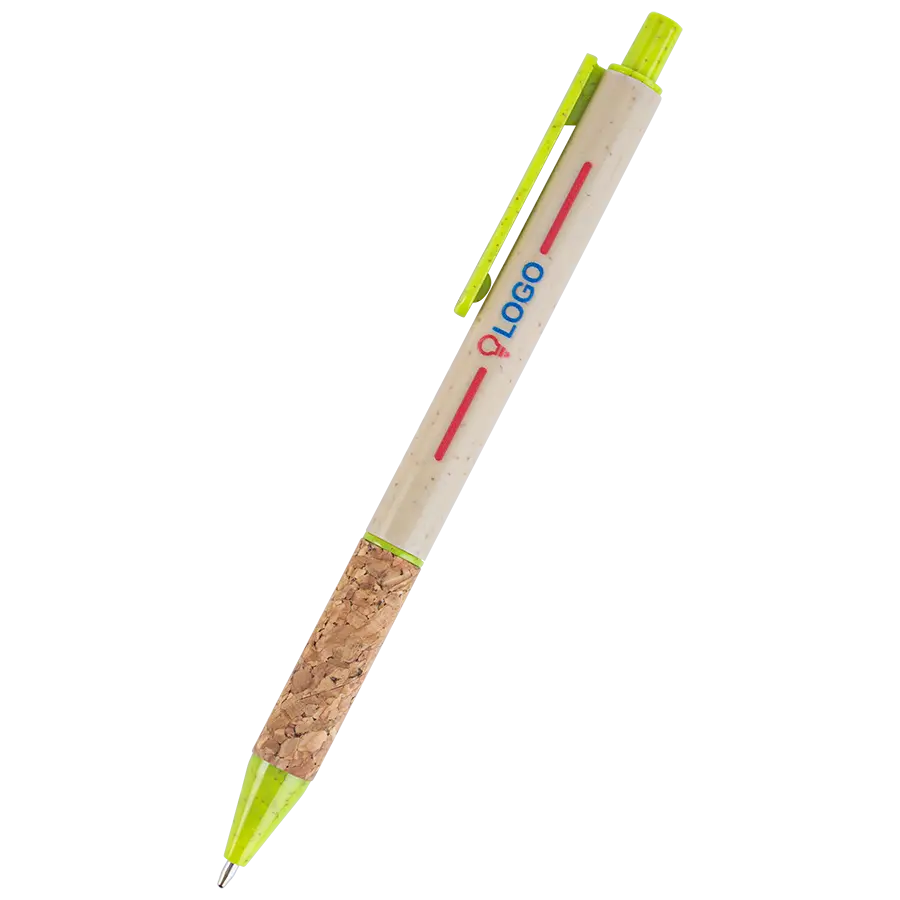 Weizenstroh Kugelschreiber mit Korkgriff
